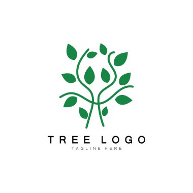 Orman ve park doğası için soyut ağaç logosu. İş tasarımları, tarım, ekolojik kavramlar, yeşillik ve doğal güzellik için .vektör çizgisi unsurlarının birleşimiyle..