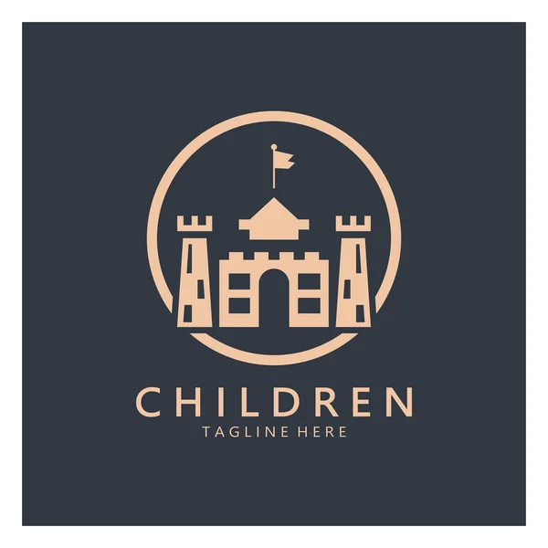 Дизайн Логотипа Детского Сада Простой Векторный Шаблон Иконки Образования Детская — стоковый вектор