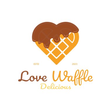 Waffle logosu basit illüstrasyon tasarımı, pastane, amblem, rozet, fırın, pastane, vektör
