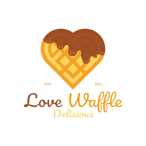 Waffle Logo Design Ilustração Simples Para Pastelaria Emblema Emblema Padaria — Vetor de Stock