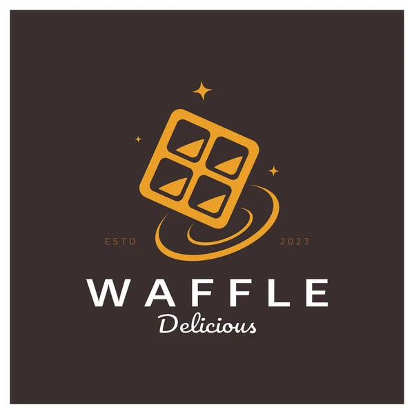 Waffle Logo Design Ilustração Simples Para Pastelaria Emblema Emblema Padaria — Vetor de Stock