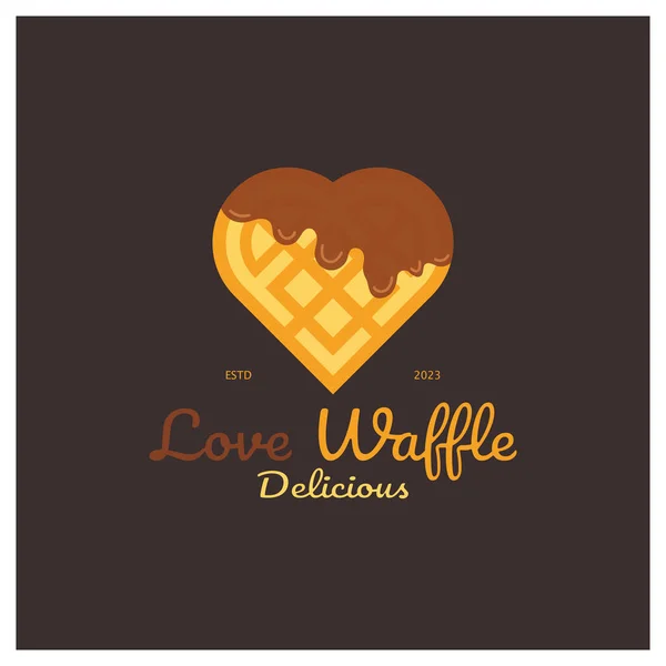 Waffle Logo Design Ilustração Simples Para Pastelaria Emblema Emblema Padaria — Vetor de Stock