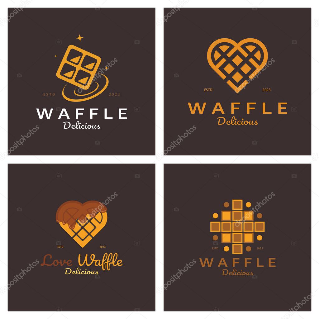 Waffle logo simple illustration design,for pastry shop,emblem,badge,bakery business,pastry,bakery,vector