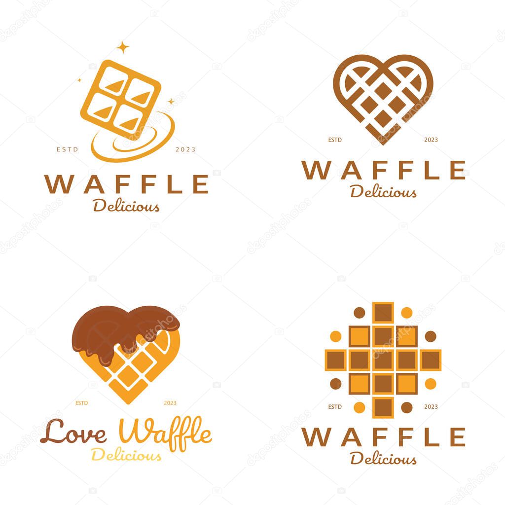 Waffle logo simple illustration design,for pastry shop,emblem,badge,bakery business,pastry,bakery,vector