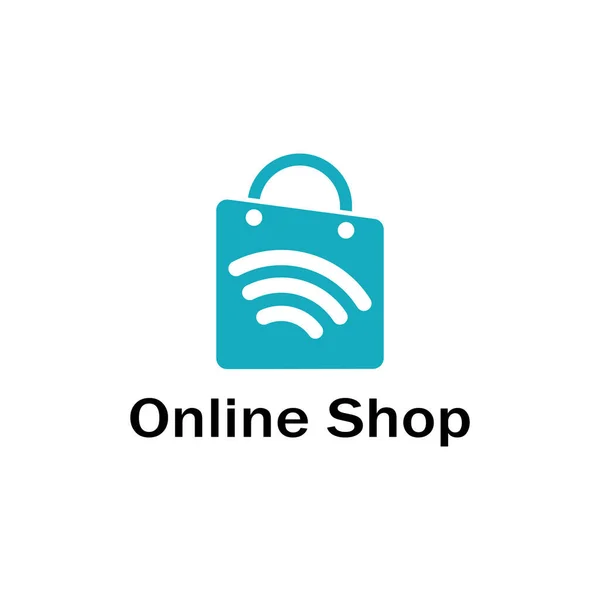 Commerce Logo Shopping Bag Negozio Online Logo Design Con Concetto — Vettoriale Stock
