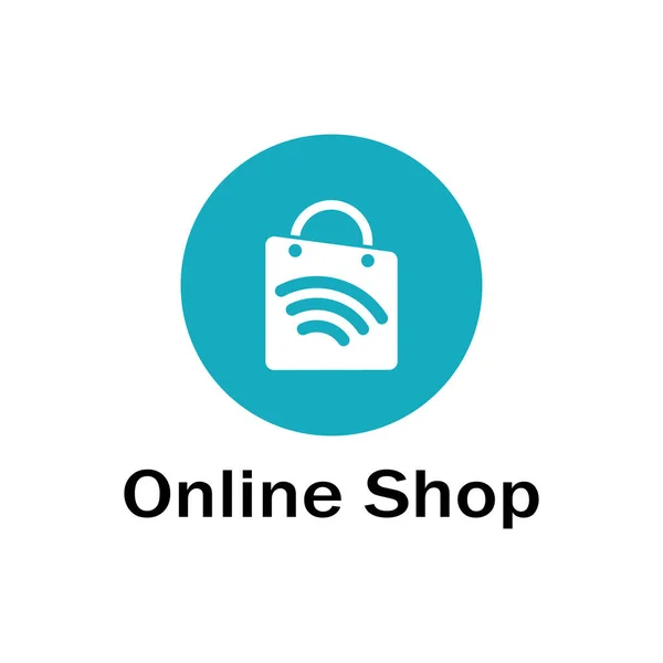 現代的なコンセプトの電子商取引のロゴショッピングバッグとオンラインショップのロゴデザイン — ストックベクタ