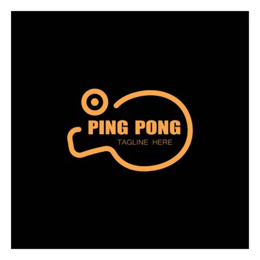 Basit masa tenisi logosu, ping pong yaratıcı logo şablonu. Spor oyunları, kulüpler, turnuvalar ve şampiyonluklar. vektör