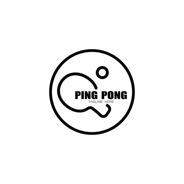 简单的乒乓球标志 乒乓球创意标志模板 运动会 俱乐部 锦标赛和锦标赛 — 图库矢量图片
