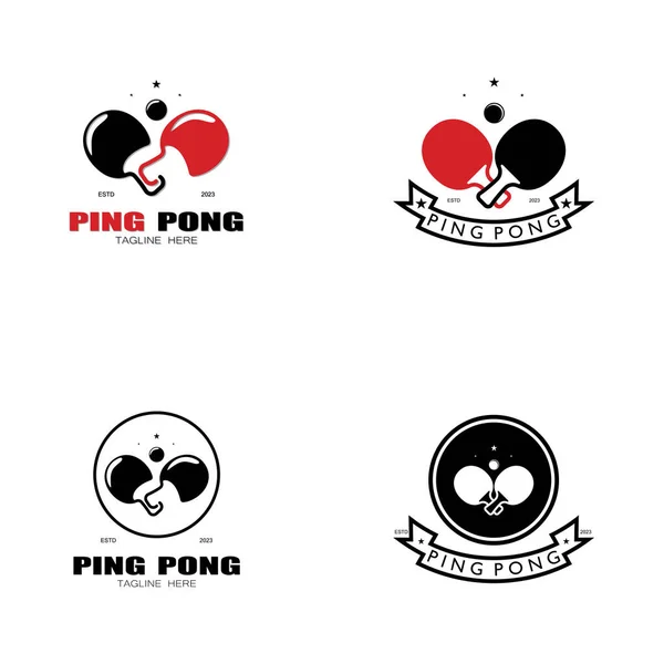 Logotipo Tênis Mesa Simples Ping Pong Modelo Logotipo Criativo Jogos — Vetor de Stock