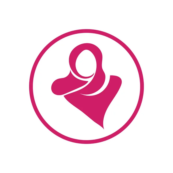 Логотип Хиджаба Простой Вектор Дизайна Красота Мода Мода — стоковый вектор