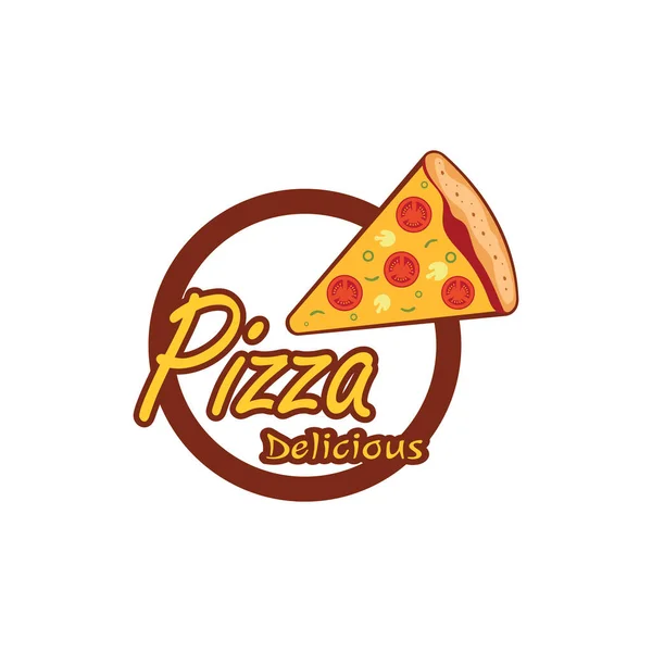 Pizza Logotipo Design Modelo Ilustração Vetor — Vetor de Stock
