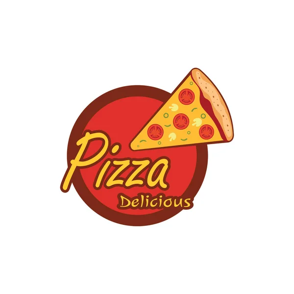 Pizza Logo Design Template Illustration Vector — Stock Vector