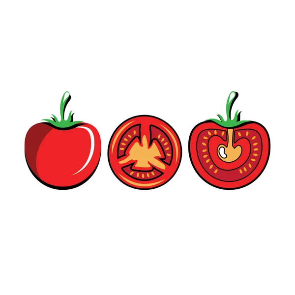 Modèle Conception Logo Tomate Illustration Vecteur — Image vectorielle