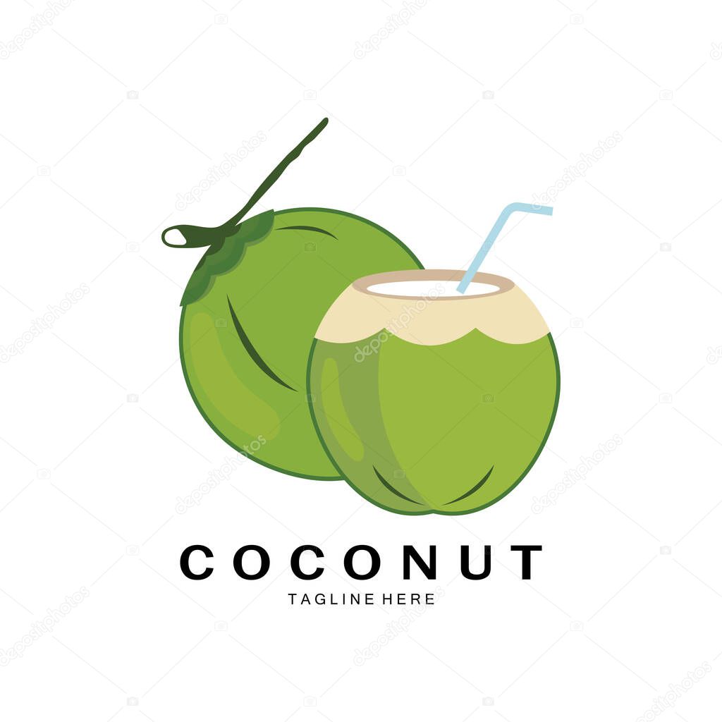Coconut logo design template illustration vector