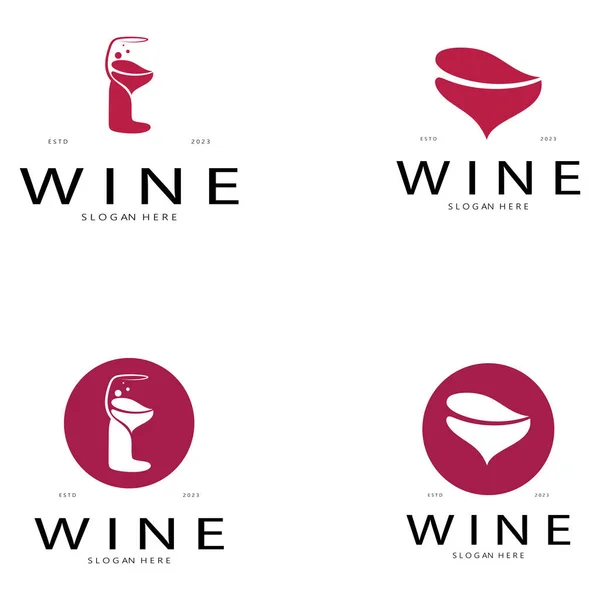 葡萄酒标识设计模板 图标向量的矢量说明 — 图库矢量图片