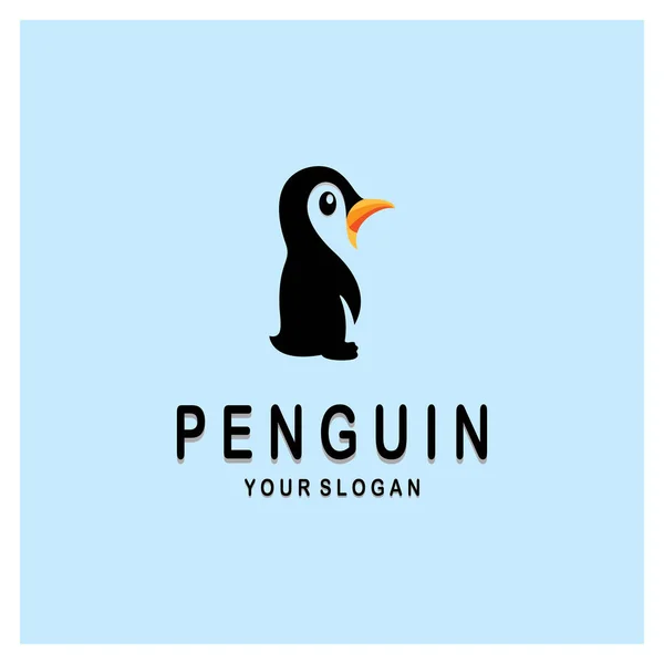 stock vector simple penguin logo design template illustration.