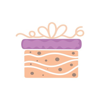 Hediye kutusu seti, hediye illüstrasyonları, kurdeleli renkli siluetler, vektör.