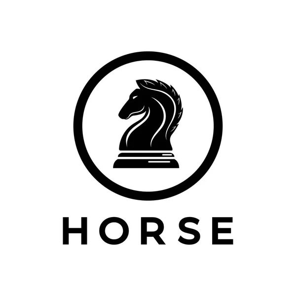 Chess Strategy Game Logo Horse King Pawn Minister Rook Logo — Stock Vector