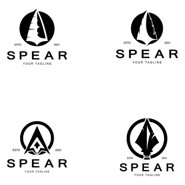stock vector Spear logo icon vector illustration design.Head spear logo vintage illustration design vector