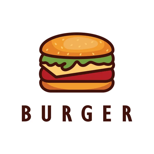 Burger Logo Illustration Restaurant Emblem Café Burger Und Fabrik Etikett — Stockvektor