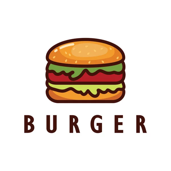 Ілюстрація Логотипу Бургера Емблема Ресторану Кафе Бургер Фабрична Марка Фаст — стоковий вектор