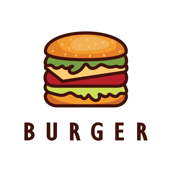 Illustration Logo Burger Emblème Restaurant Café Hamburger Étiquette Usine Restauration — Image vectorielle