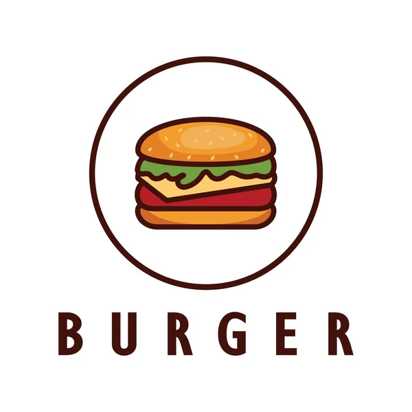 Burger Logo Illustration Restaurant Emblem Cafe Burger Factory Label Fast — Stock Vector