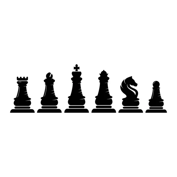 Schaak Strategie Spel Logo Met Paard Koning Pion Minister Toren — Stockvector