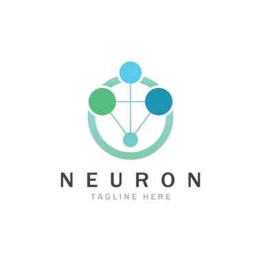 Neuron logo or nerve cell logo design,molecule logo illustration template icon with vector concept 