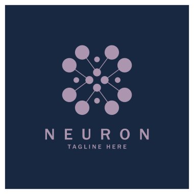 Neuron logo or nerve cell logo design,molecule logo illustration template icon with vector concept 