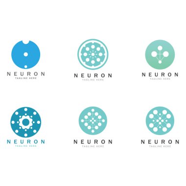 Neuron logo or nerve cell logo design,molecule logo illustration template icon with vector concept 