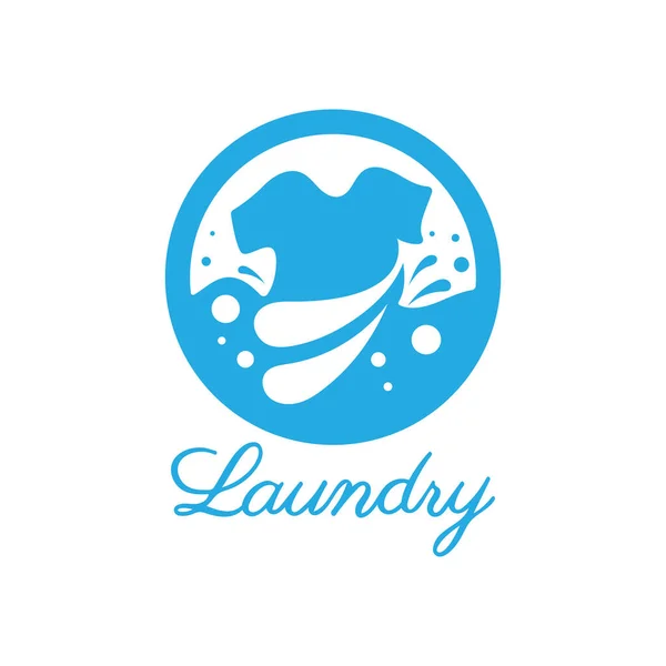 Çamaşır makinesi, çamaşır makinesi ve köpük konseptiyle basit bir çamaşırhane logosu. Su damlaları, yıkama logosu, deodorant, rozet, şirket