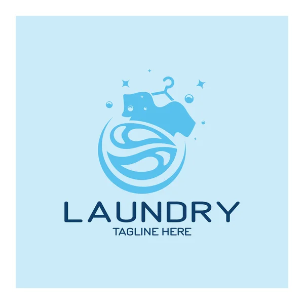 stock vector simple creative laundry logo, with the concept of a clothes or clothes washing machine, foam. water drops, logo for washing, clothes deodorizer, badge, company