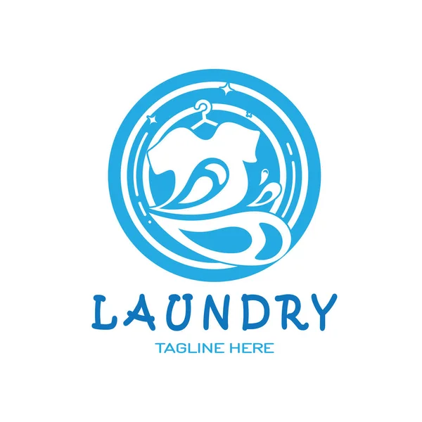 stock vector simple creative laundry logo, with the concept of a clothes or clothes washing machine, foam. water drops, logo for washing, clothes deodorizer, badge, company