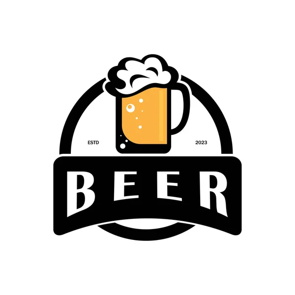 Plantilla Logotipo Cerveza Con Trigo Artesanal Vintage Para Insignia Emblema — Archivo Imágenes Vectoriales