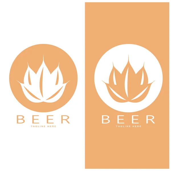 Modelo Logotipo Cerveja Com Chicote Artesanato Vintage Para Crachá Emblema —  Vetores de Stock
