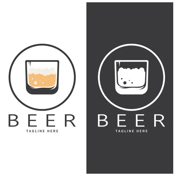 Шаблон Логотипа Пива Старинной Пшеницей Ремесла Бейджа Эмблемы Солода Пивной — стоковый вектор