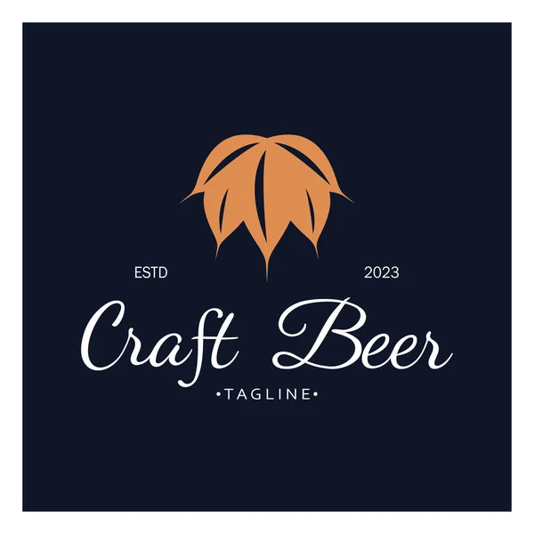 Bier Logo Vorlage Mit Jahrgangs Craft Weizen Für Abzeichen Emblem — Stockvektor