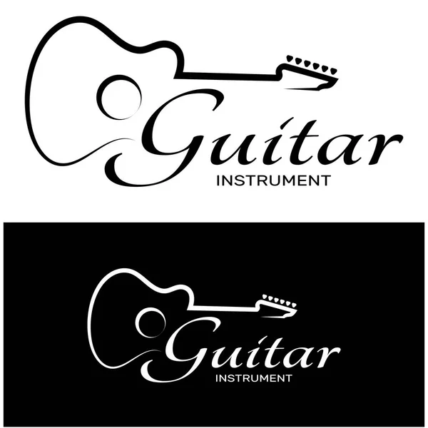 Einfaches Logo Für Musikinstrumente Für Gitarrenshop Musikinstrumentengeschäft Orchester Gitarrenunterricht Apps — Stockvektor