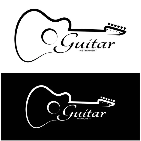 Logotipo Instrumento Guitarra Musical Simples Para Loja Guitarra Loja Instrumentos —  Vetores de Stock