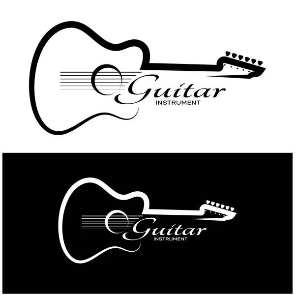 Einfaches Logo Für Musikinstrumente Für Gitarrenshop Musikinstrumentengeschäft Orchester Gitarrenunterricht Apps — Stockvektor