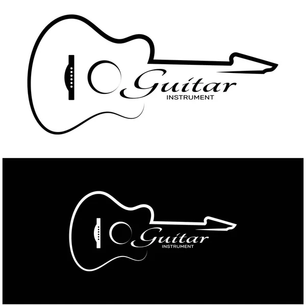 Logotipo Instrumento Guitarra Musical Simples Para Loja Guitarra Loja Instrumentos — Vetor de Stock