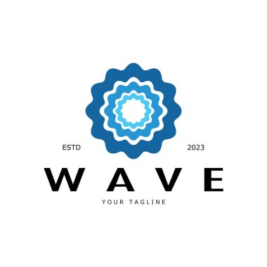 Su dalgası simgesi vektör çizim logosu