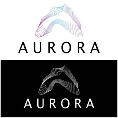 aurora logo design icon illustration vector template