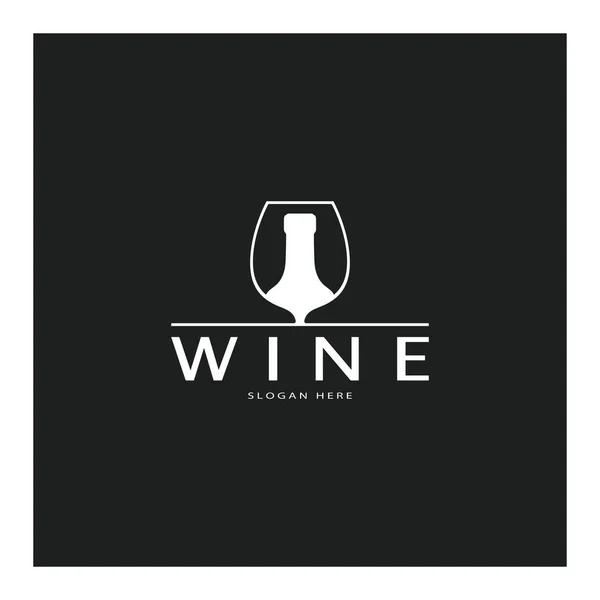Şarap Logosu Tasarım Şablonu Simge Vektör Çizimi — Stok Vektör