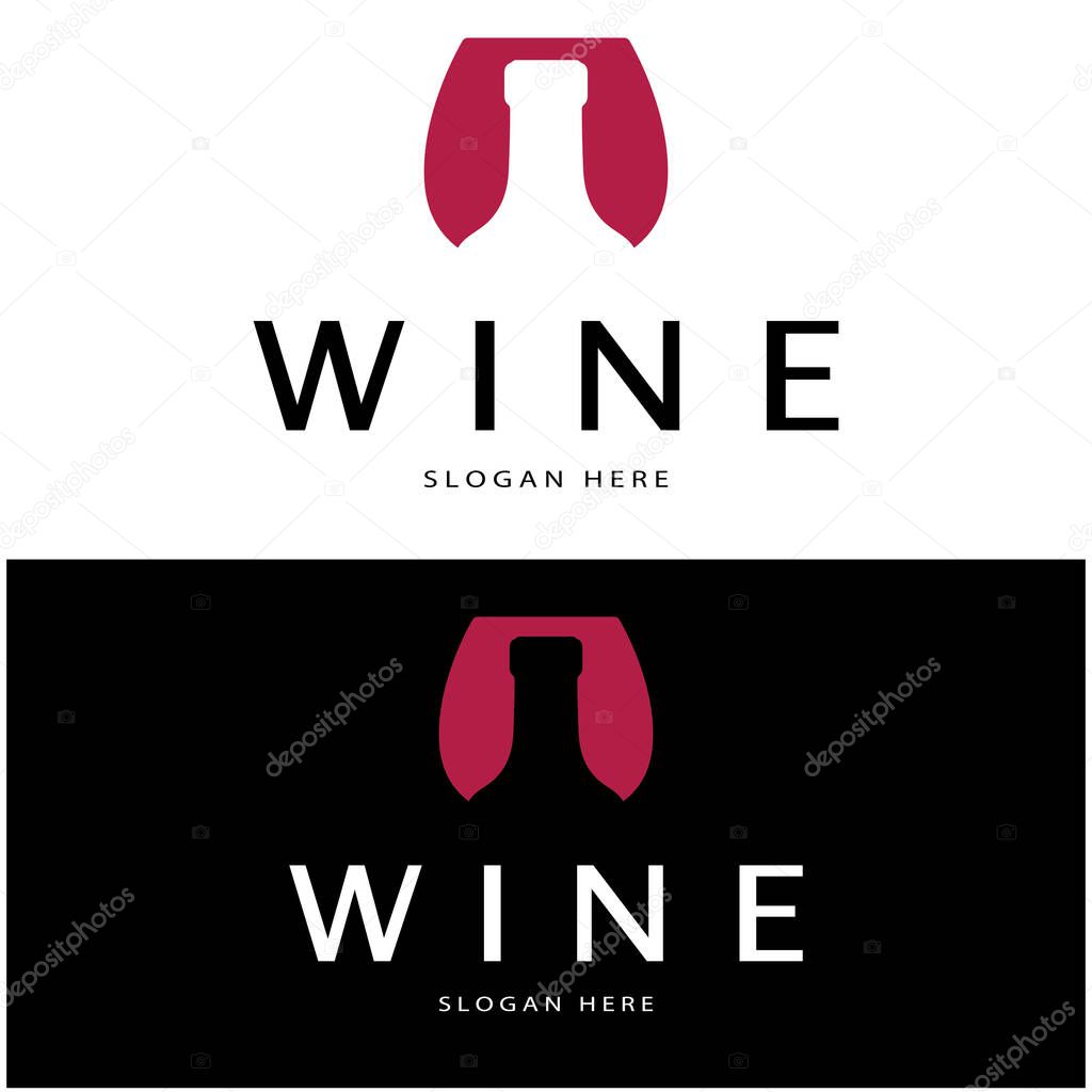 Wine logo design template.vector illustration of icon-vector