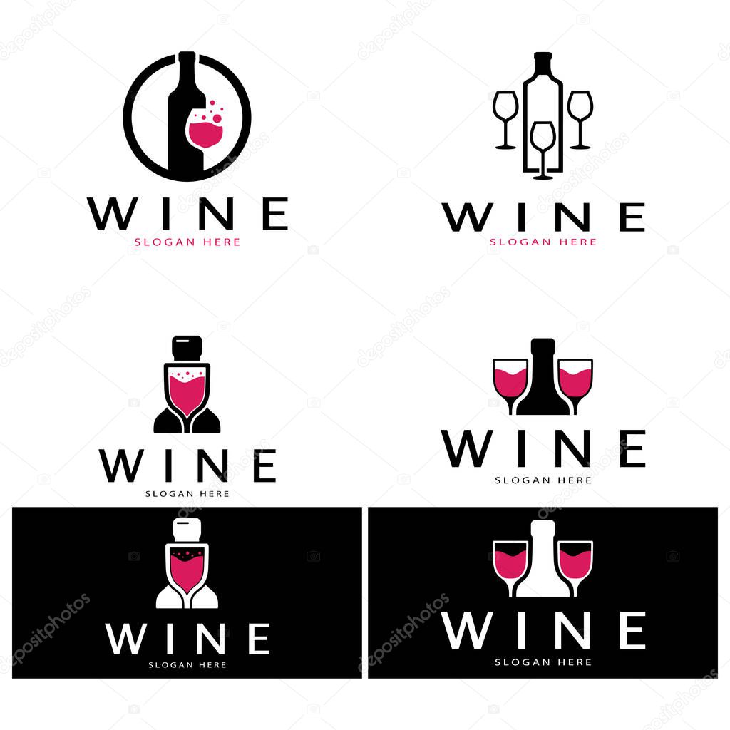 Wine logo design template.vector illustration of icon-vector