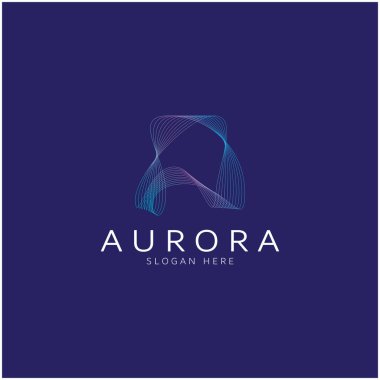 aurora logo design icon illustration vector template