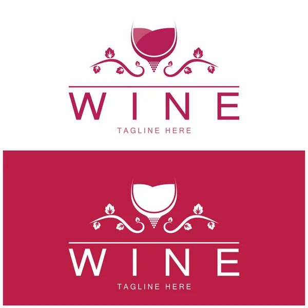 Wine Logo Design Template Vector Abbildung Des Symbol Vektors — Stockvektor