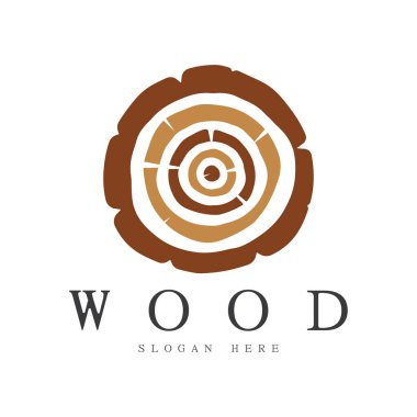 wood logo template icon illustration design vector, used for wood factories, wood plantations, log processing, wood furniture, wood warehouses with a modern minimalist concept